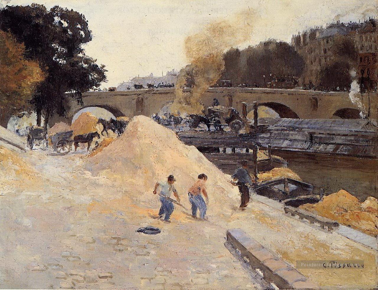 les rives de la seine à paris pont marie quai d anjou Camille Pissarro Peintures à l'huile